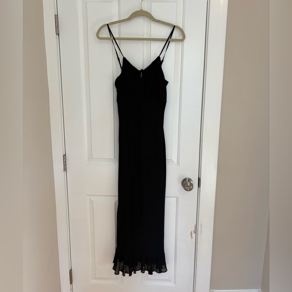 Reformation Maleah Dress Black Midi Size M
